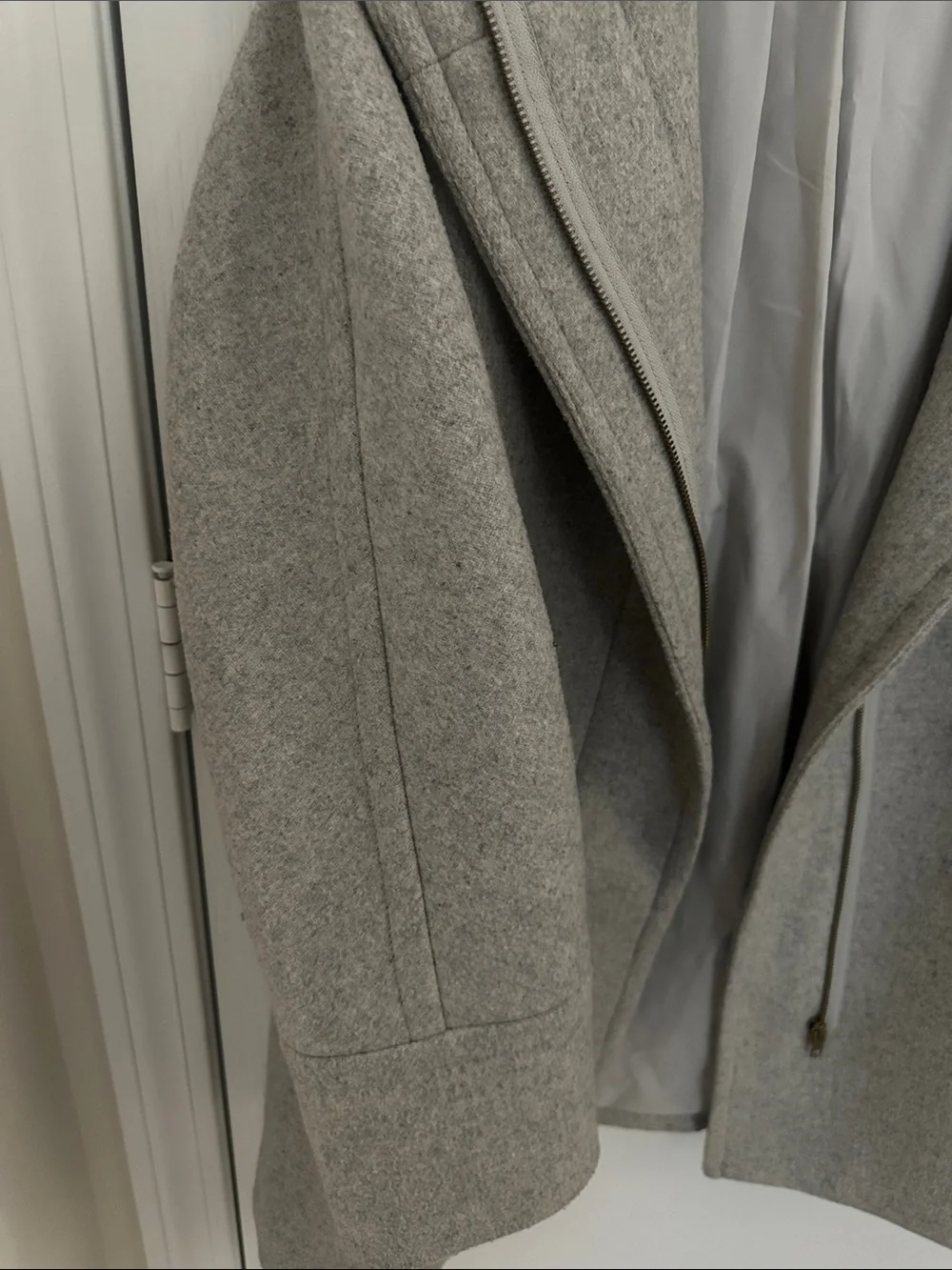J. Crew Light Gray Wool Blend Peacoat with Shawl Collar